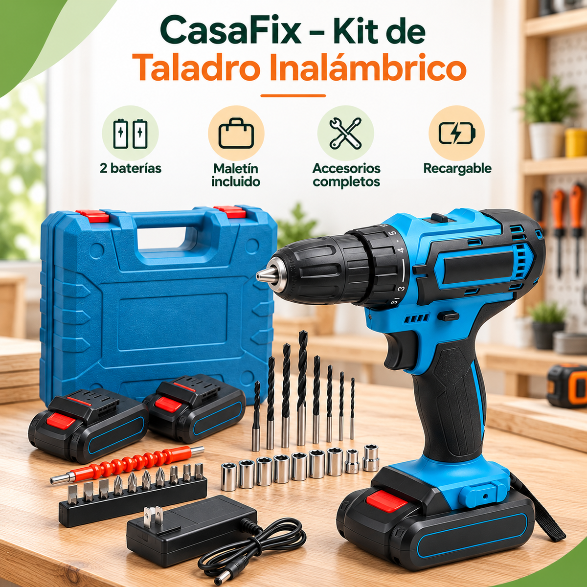 CasaFix – Kit de Taladro Inalámbrico